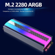 Пасивний радіатор охолодження SSD M.2 2280 ARGB підсвічування Алюмінієвий кулер для накопичувача NVMe Термопрокладка в комплекті - зображення 2