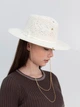 Капелюх федора із золотим подвійним ланцюгом D.Hats білий - зображення 4