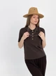 Шляпа Федора женская D.Hats из рафия с двойной цепью серебро коричневая - изображение 5