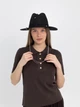 Шляпа Федора женская D.Hats из рафия с двойной цепью серебро черная - изображение 6
