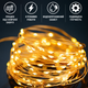 Гирлянда уличная на солнечной батарее LED, 12 м, теплый свет, водонепроницаемая, для сада и праздничного декора. - изображение 7