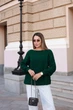 Свитер женский вязаный изумрудный 44-62 с1524.5088 - изображение 1