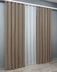 Комплект штор VR-Textil Микровелюр Petek 100х270 2шт и Тюль 300х270 1701ш-1153т Капучино с белым 71-055/1 - изображение 3