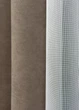 Комплект штор VR-Textil Микровелюр Petek 100х270 2шт и Тюль 300х270 1701ш-1153т Капучино с белым 71-055/1 - изображение 6