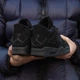 Чоловічі кросівки зимові Retro 4 Fur Black Cat чорні 44 - зображення 7