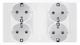 Розетка 4 гнезда 1DAL | Белый, 2 подрозетника (P157-ST2X2.WT) - изображение 2