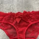 Женские кружевные трусики-стринги Coeur Joie, Красный, L - изображение 5