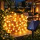 Солнечная LED-гирлянда Peasur 6 м 60 LED, теплый белый, 8 режимов, таймер, IP65, медная проволока - изображение 1
