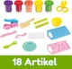 Игровой набор для лепки Kitchen Creations на 18 предметов с машиной для макарон и 5 цветами теста для детей от 3 лет для развития мелкой моторики - изображение 4