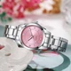 Женские кварцевые часы круглой формы (Silver-Pink) - изображение 3