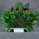Ритуальная композиция GALA DECOR из 8 искусственных бархатных красных роз и белых хризантем в кашпо 50х40 см - изображение 3