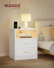 Набір тумбочок 2 шт на 2 ящиками і 2 розетками VASAGLE CUSTOS 50,2x40,1x30 см B0FPF79ZMH - изображение 2