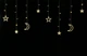 Гирлянда штора LED новогодняя VALESO звезды/месяц 12 подвесок 3м×0,6м теплый свет LKS3436 - изображение 2
