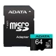 Карта памяти ADATA 64GB microSD class 10 UHS-I U3 V30 A2 Premier Pro SD 6.0 (AUSDX64GUI3V30SA2-RA1) (23721) - изображение 1