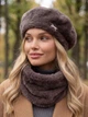 Женский комплект Alpaca берет + бафф кофе с молоком (мокко) - изображение 1