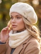 Женский комплект Alpaca берет + бафф молочный - изображение 1
