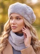 Женский комплект Alpaca берет + бафф серый - изображение 1
