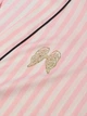 Женский халат Signature Satin Short Piped Robe Victoria's Secret, розовый в полоску, размер М - изображение 4