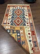Двосторонній бавовняний килим 60x90 см з гуцульським візерунком оранжево-синій - зображення 3