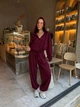 Жіночий однотонний костюм-трійка (корсет+кофта+штани) Uaclothes 42 Бордовий (like39478-199171360) - изображение 2