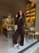 Жіночий однотонний костюм-трійка (корсет+кофта+штани) Uaclothes 42 Коричневий (like39476-199151360) - изображение 3