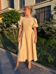 Сукня класична мiдi бежевого кольору 39432 42 - зображення 2