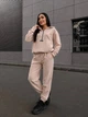 Костюм женский теплый из флиса бежевого цвета 39444 42/44 - изображение 2