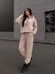 Костюм женский теплый из флиса бежевого цвета 39444 42/44 - изображение 4