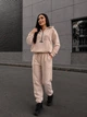 Костюм женский теплый из флиса бежевого цвета 39444 42/44 - изображение 5