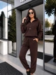 Костюм женский теплый из флиса коричневого цвета 39439 46/48 - изображение 5