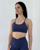 Женский спортивный топ линии V-Shape с вынимающимися чашечками дышащая ткань для активных тренировок Синий M (TV2M) - изображение 1