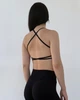 Женский спортивный топ линии V-Shape с вынимающимися чашечками дышащая ткань для активных тренировок Чёрный L (TV1L) - изображение 2