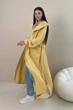 Жіночий довгий кардиган з капюшоном та мереживом Nenka L Жовтий (nenka3754-LXL) - зображення 3