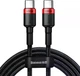 Кабель Baseus Cafule Flash Charging Type-C to Type-C 100W PD 2.0 2m Чорний/Червоний (CATKLF-AL91) (480 Мбіт/с) - зображення 1