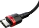 Кабель Baseus Cafule Flash Charging Type-C to Type-C 100W PD 2.0 2m Чорний/Червоний (CATKLF-AL91) (480 Мбіт/с) - зображення 2
