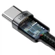 Кабель Baseus Cafule Flash Charging Type-C to Type-C 100W PD 2.0 2m Черный/Серый (CATKLF-ALG1) (480 Мбит/с) - изображение 4