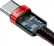 Кабель Baseus Cafule Flash Charging Type-C to Type-C 100W PD 2.0 2m Чорний/Червоний (CATKLF-AL91) (480 Мбіт/с) - зображення 4