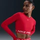 Спортивний топ жіночий Nike Nike Pro Df 365 Crop Ls S Червоний FV5484-657 - зображення 1
