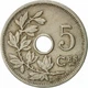 Бельгія Напис французькою - 'BELGIQUE' 5 сантимів 1905 рік Монети світу - изображение 1