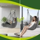 Подвесное кресло-гамак Gardlov 220x100x115 см из хлопка для сада и террасы с двумя подушками и металлической планкой Серое - изображение 8