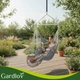 Подвесное кресло-гамак Gardlov 220x100x115 см из хлопка для сада и террасы с двумя подушками и металлической планкой Серое - изображение 9