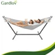 Садовый гамак для двоих Gardlov 200х150 см с металлическим каркасом на опорах и деревянными брусками для отдыха на даче Серый - изображение 7