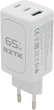 Сетевое зарядное устройство RZTK Block PD 65W USB-A + USB-C White - изображение 2