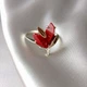 Серебряное кольцо 925 пробы с золотыми пластинами 375 пробы с кораллом 17,5 размер - изображение 7