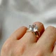 Серебряное кольцо 925 пробы с золотыми пластинами на большом камнем - изображение 7