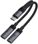Аудіоадаптер Acefast J14 USB-C to 2xUSB-C 60W Black - изображение 2