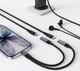 Аудіоадаптер Acefast J14 USB-C to 2xUSB-C 60W Black - изображение 4