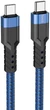 USB Кабель Hoco U110 Type-C to Type-C 60W 1.2m Blue - зображення 1