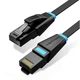 Патч-корд Flat Cat.6 UTP Patch Cable 1M Black Vention (IBJBF) - зображення 1