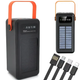 Повербанк 100000 mAh зовнішній акумулятор Power Bank із сонячною батареєю та дисплеєм для телефону 4 USB Type-C з ліхтариком - зображення 11
